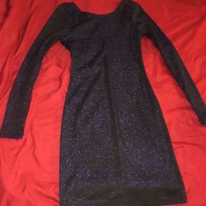 A navy blue dress, it’s see through!!